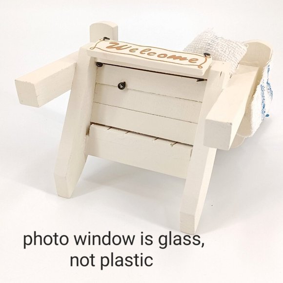 White Beach Chair 4x6 Photo Frame Palm Tree Shovel Bucket 11x7x5 Vacation Pictur - Picture 7 of 14